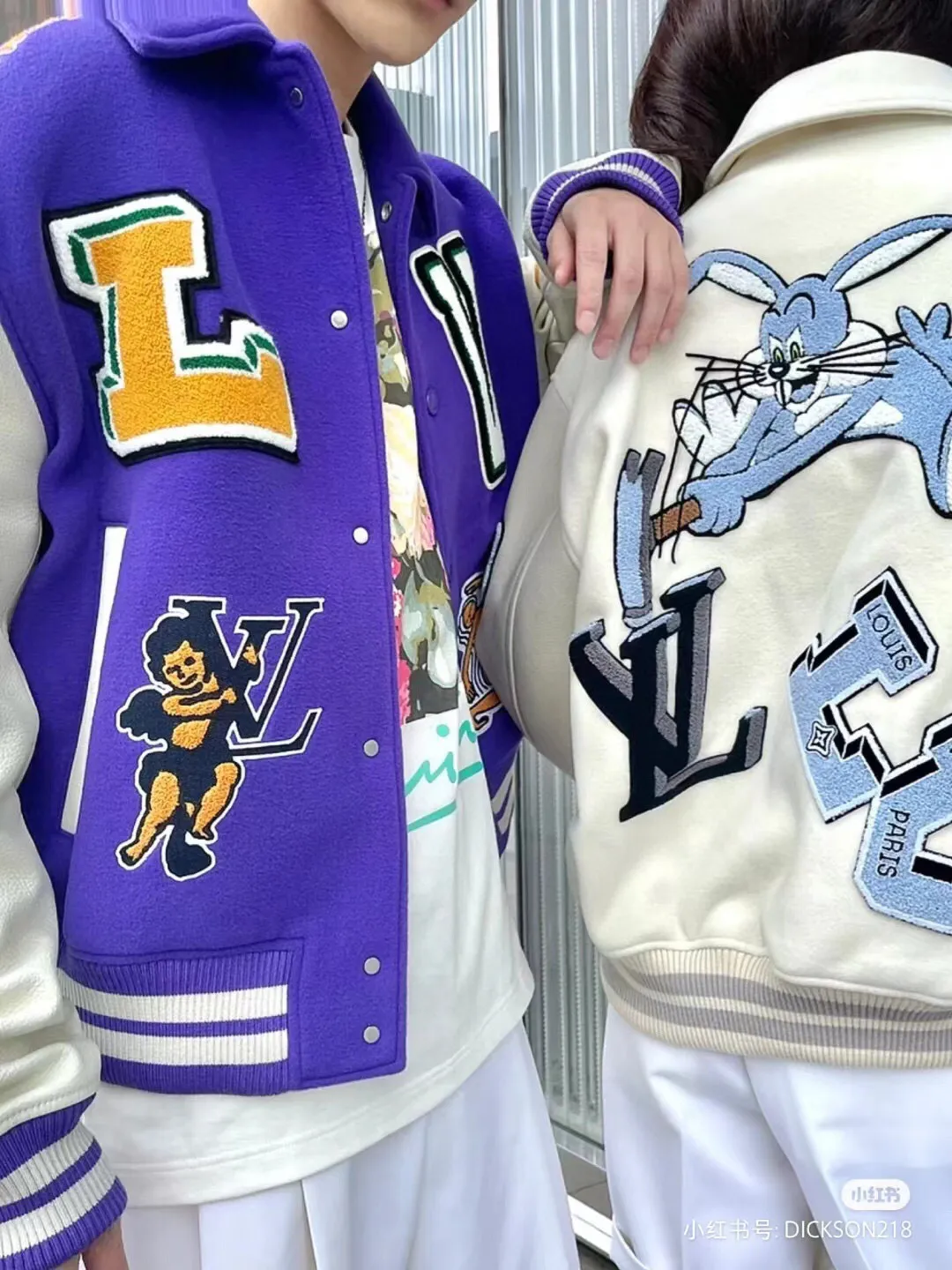 Louis Vuitton/Louis Vuitton 22Fw towel embroidered letter badge baseball jacket